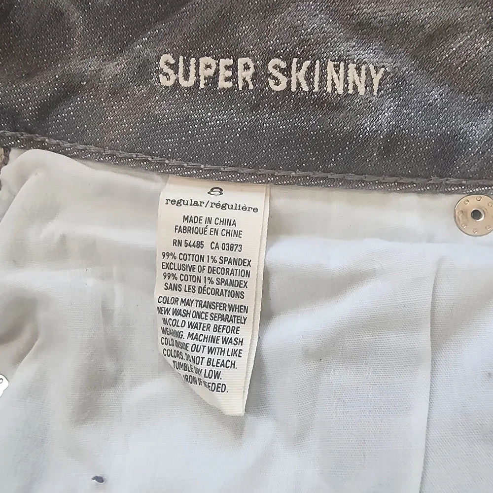 American Eagle Outfitters Women's Gray Super Skinny Jeans Hipster Indie Sleaze